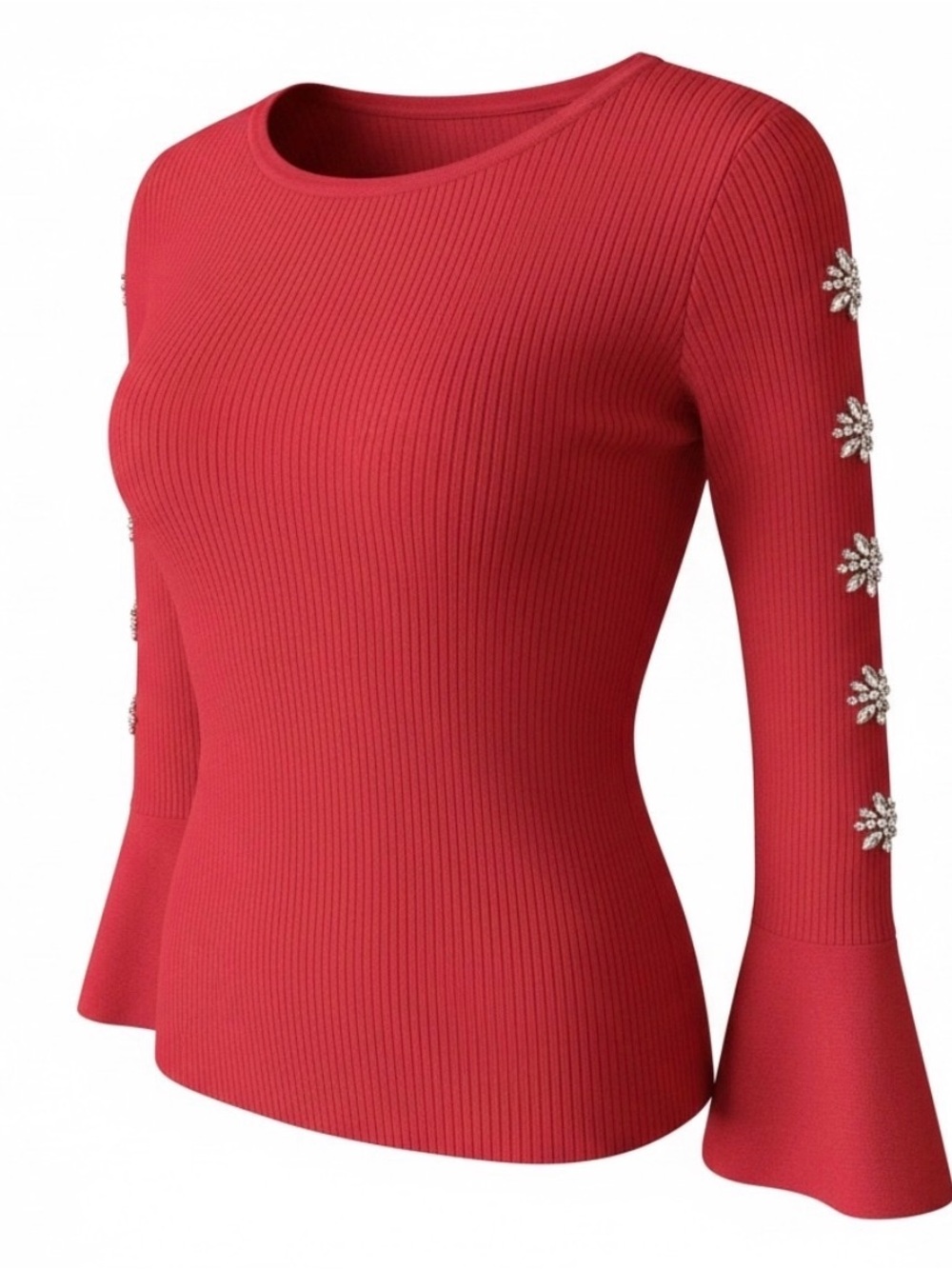 INC red long sleeve w/ jewels